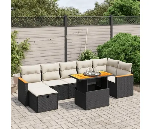 8-Osaline Aiadiivani Komplekt Patjadega, Must, Polürotang