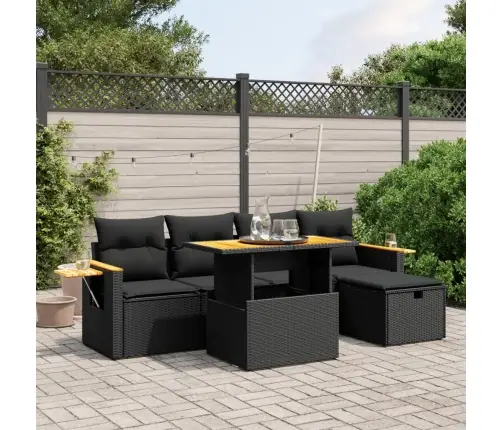 6-Osaline Aiadiivani Komplekt Patjadega, Must, Polürotang