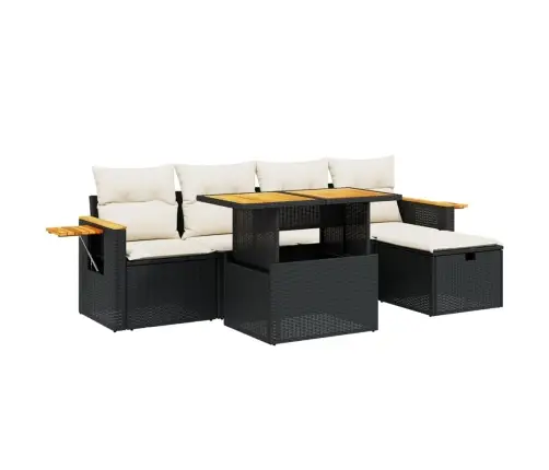 6-Osaline Aiadiivani Komplekt Patjadega, Must, Polürotang