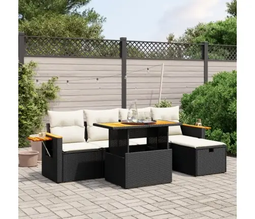 6-Osaline Aiadiivani Komplekt Patjadega, Must, Polürotang