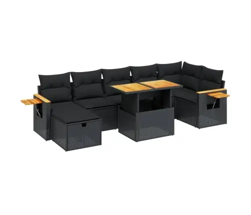 8-Osaline Aiadiivani Komplekt Patjadega, Must, Polürotang