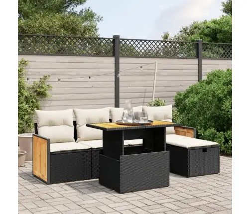 6-Osaline Aiadiivani Komplekt Patjadega, Must, Polürotang