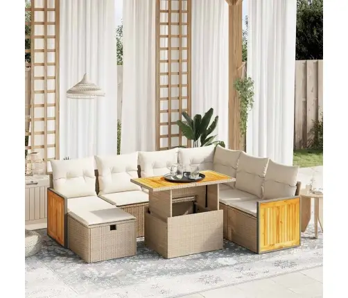 8-Osaline Aiadiivani Komplekt Patjadega, Beež, Polürotang