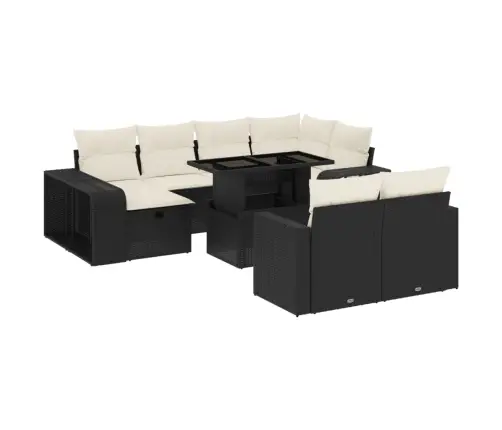 11-Osaline Aiadiivani Komplekt Patjadega, Must, Polürotang