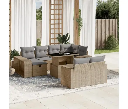 11-Osaline Aiadiivani Komplekt Patjadega, Beež, Polürotang