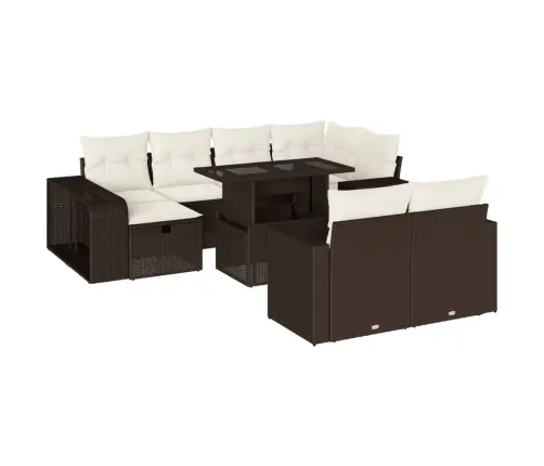 11-Osaline Aiadiivani Komplekt Patjadega, Pruun, Polürotang