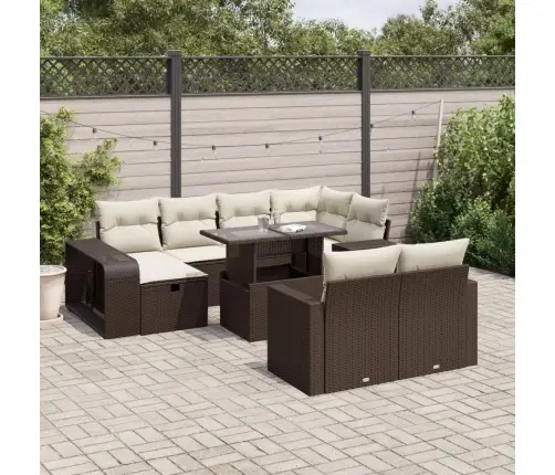 11-Osaline Aiadiivani Komplekt Patjadega, Pruun, Polürotang