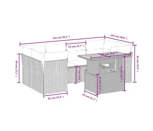 7-Daļīgs Dārza Dīvāna Komplekts, Matrači, Bēša Pe Rotangpalma Vidaxl