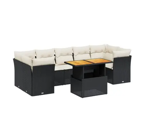 8-Osaline Aiadiivani Komplekt Patjadega, Must, Polürotang