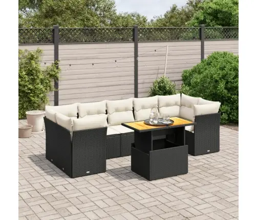 8-Osaline Aiadiivani Komplekt Patjadega, Must, Polürotang