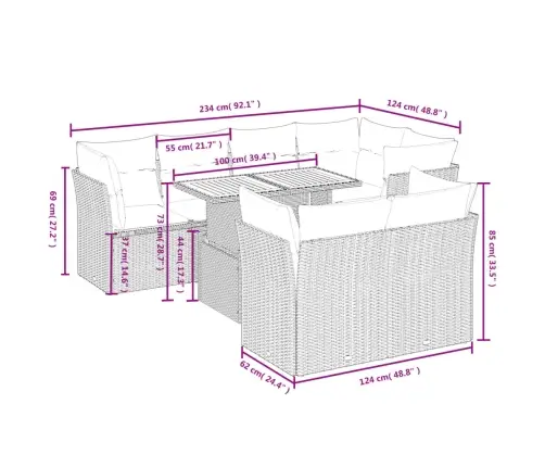 8-Daļīgs Dārza Dīvāna Komplekts, Matrači, Bēša Pe Rotangpalma Vidaxl 8-Daļīgs Dārza Dīvāna Komplekts, Matrači, Bēša Pe Rotangpalma Vidaxl