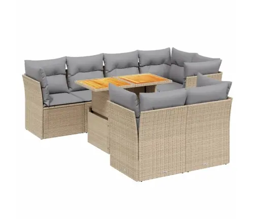 8-Osaline Aiadiivani Komplekt Patjadega, Beež, Polürotang