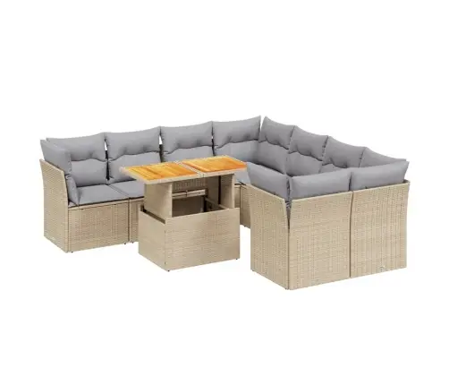 9-Osaline Aiadiivani Komplekt Patjadega, Beež, Polürotang