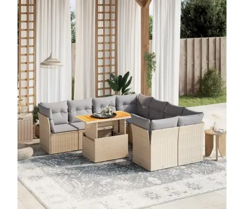 9-Osaline Aiadiivani Komplekt Patjadega, Beež, Polürotang