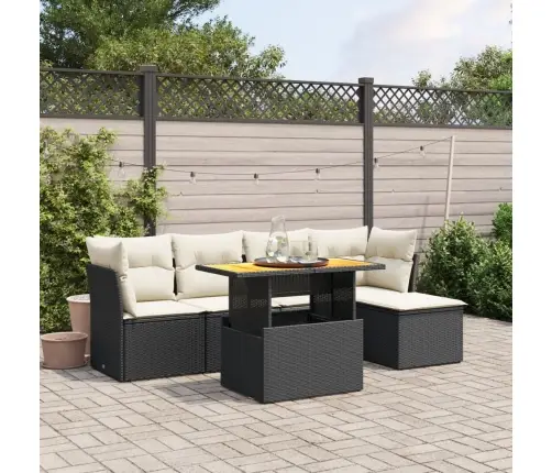 6-Osaline Aiadiivani Komplekt Patjadega, Must, Polürotang