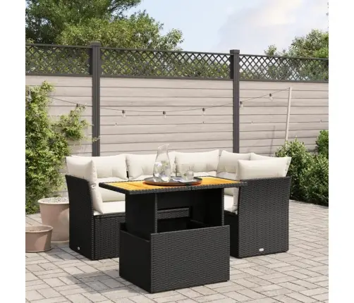 5-Daļīgs Dārza Dīvāna Komplekts Ar Matračiem, Pe Rotangpalma Vidaxl