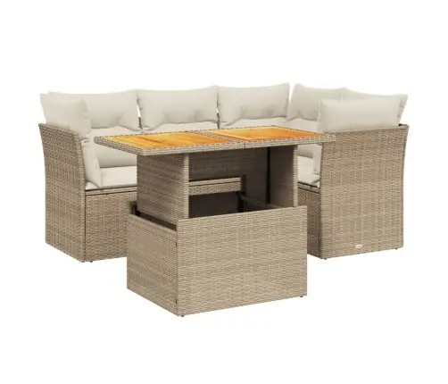 5-Osaline Aiadiivani Komplekt Patjadega, Beež, Polürotang