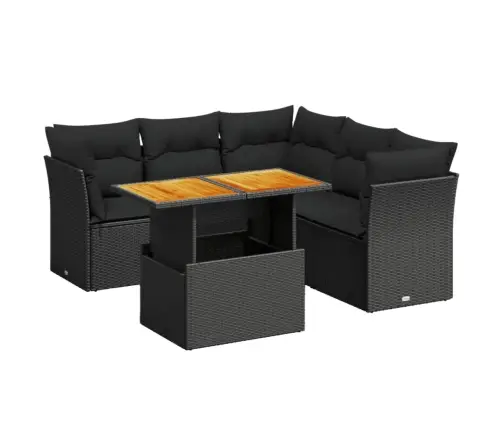 5-Osaline Aiadiivanikomplekt Patjadega, Must, Polürotang 5-Osaline Aiadiivanikomplekt Patjadega, Must, Polürotang