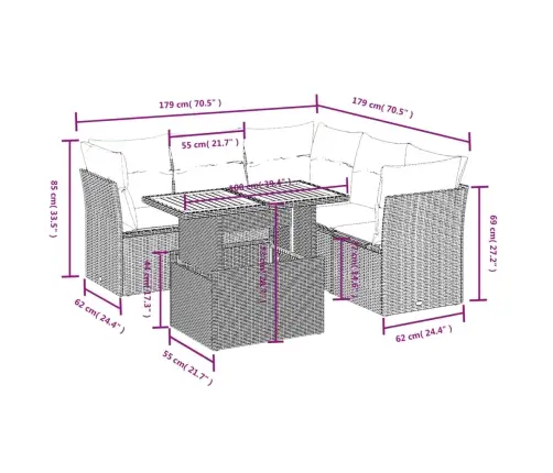 5-Osaline Aiadiivanikomplekt Patjadega, Must, Polürotang 5-Osaline Aiadiivanikomplekt Patjadega, Must, Polürotang