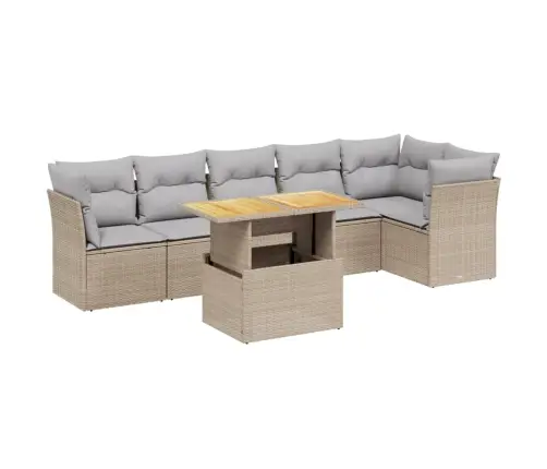 7-Osaline Aiadiivani Komplekt Patjadega, Beež, Polürotang