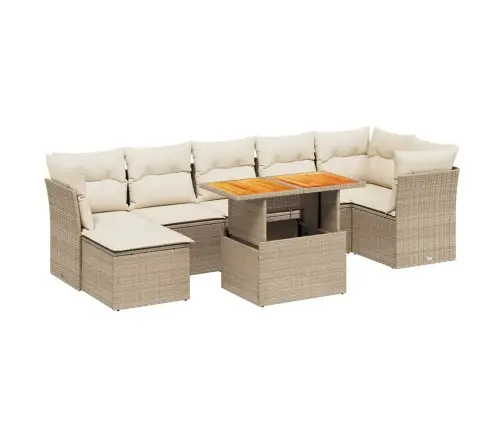 8-Osaline Aiadiivani Komplekt Patjadega, Beež, Polürotang