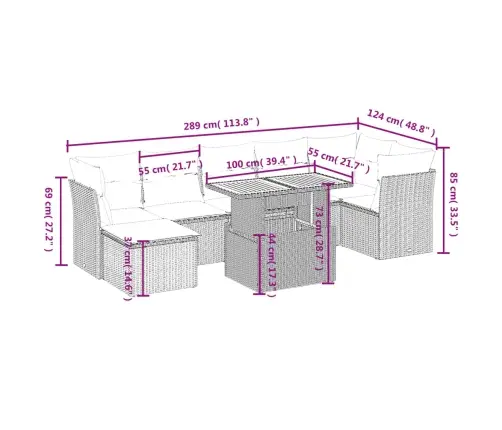 Sodo Komplektas Su Pagalvėlėmis, 8 Dalių, Pilkas, Poliratanas