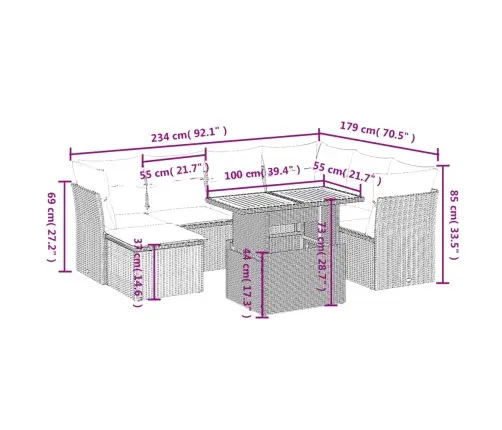 8-Daļīgs Dārza Dīvāna Komplekts, Matrači, Melna Pe Rotangpalma Vidaxl