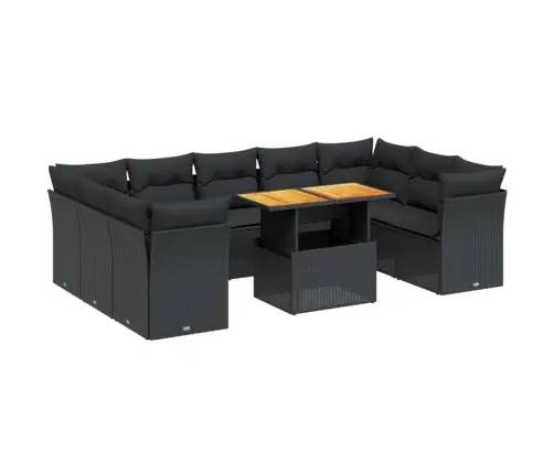 10-Osaline Aiadiivani Komplekt Patjadega, Must, Polürotang