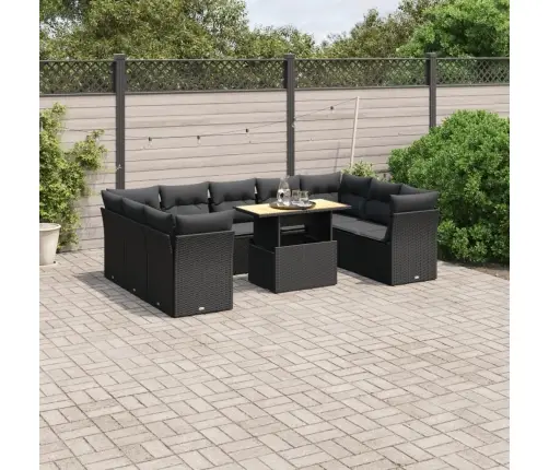 10-Osaline Aiadiivani Komplekt Patjadega, Must, Polürotang