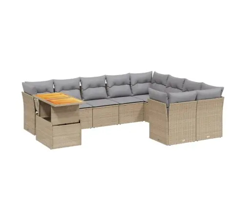 10-Osaline Aiadiivani Komplekt Patjadega, Beež, Polürotang