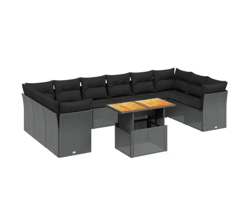 11-Osaline Aiadiivani Komplekt Patjadega, Must, Polürotang