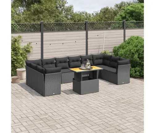 11-Osaline Aiadiivani Komplekt Patjadega, Must, Polürotang