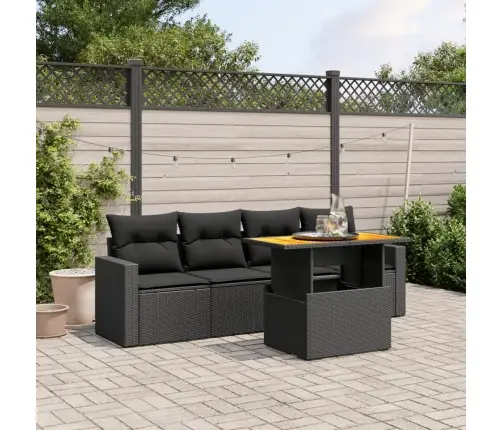 5-Osaline Aiadiivanikomplekt Patjadega, Must, Polürotang