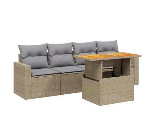 5-Osaline Aiadiivani Komplekt Patjadega, Beež, Polürotang