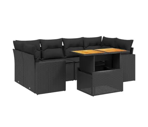 7-Osaline Aiadiivani Komplekt Patjadega, Must, Polürotang