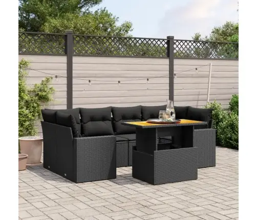 7-Osaline Aiadiivani Komplekt Patjadega, Must, Polürotang