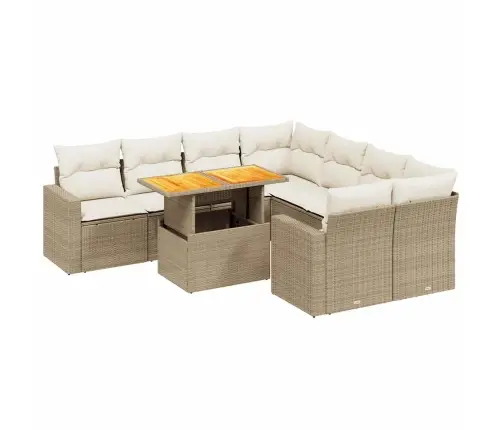 9-Osaline Aiadiivani Komplekt Patjadega, Beež, Polürotang