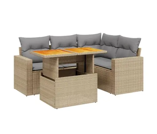 5-Osaline Aiadiivani Komplekt Patjadega, Beež, Polürotang