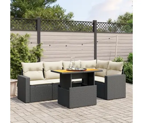 6-Osaline Aiadiivani Komplekt Patjadega, Must, Polürotang