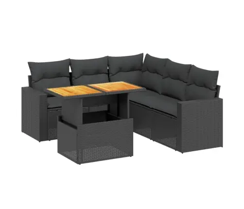 6-Osaline Aiadiivani Komplekt Patjadega, Must, Polürotang