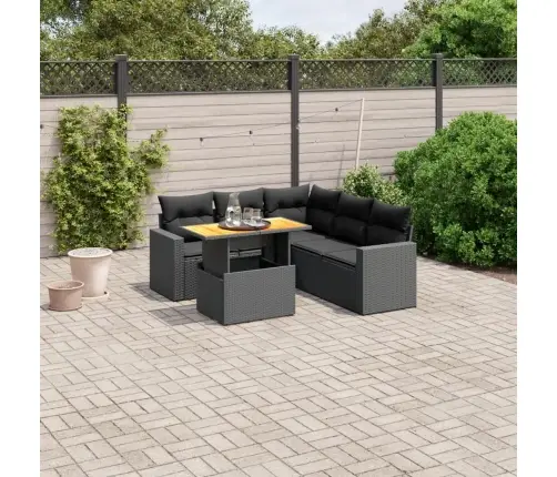 6-Osaline Aiadiivani Komplekt Patjadega, Must, Polürotang