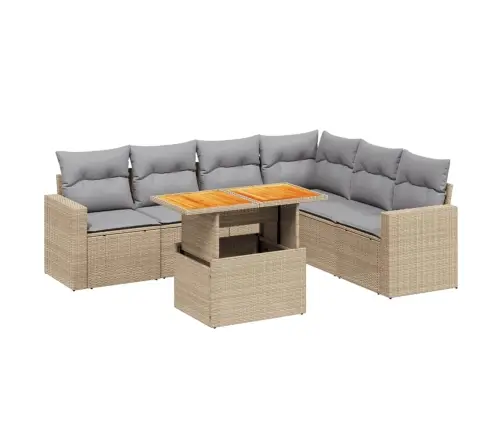 7-Osaline Aiadiivani Komplekt Patjadega, Beež, Polürotang