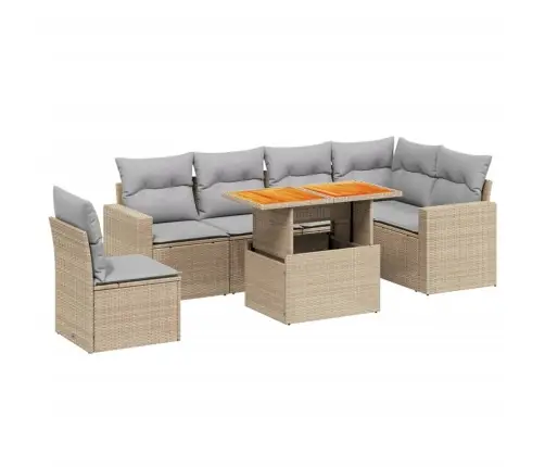 7-Osaline Aiadiivani Komplekt Patjadega, Beež, Polürotang