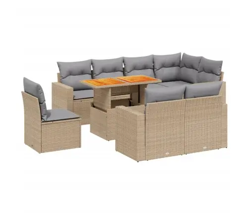 9-Osaline Aiadiivani Komplekt Patjadega, Beež, Polürotang