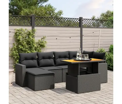 7-Osaline Aiadiivani Komplekt Patjadega, Must, Polürotang