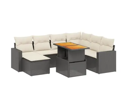 8-Osaline Aiadiivani Komplekt Patjadega, Must, Polürotang