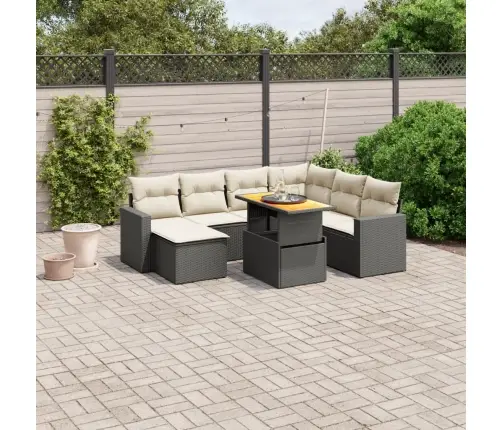 8-Osaline Aiadiivani Komplekt Patjadega, Must, Polürotang