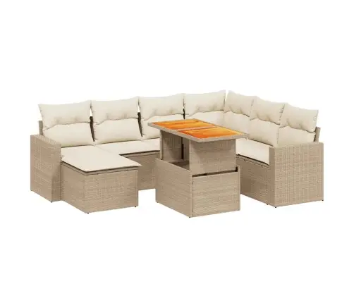 8-Osaline Aiadiivani Komplekt Patjadega, Beež, Polürotang