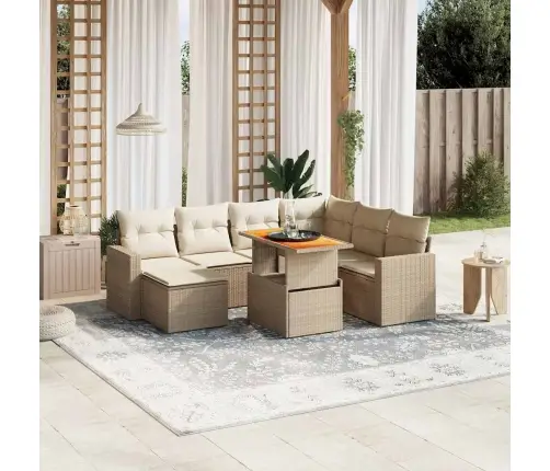 8-Osaline Aiadiivani Komplekt Patjadega, Beež, Polürotang