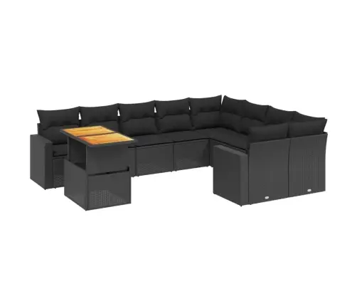 10-Osaline Aiadiivani Komplekt Patjadega, Must, Polürotang